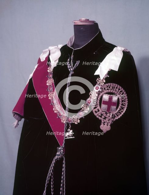 The insignia and robes of The Order of the Garter, 1953.  Creator: Arthur Charles Kirby Ware.