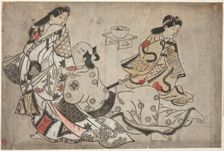 The insistent lover, from an untitled series of erotic prints, c. 1684/98. Creator: Sugimura Jihei