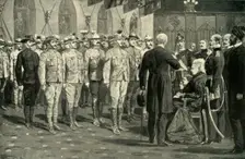 The Inspection of Colonial Soldiers at Windsor Castle by Queen Victoria, Nov. 16, 1900 1901. Creator: Richard Caton Woodville II