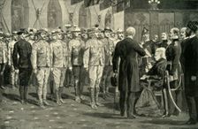 The Inspection of Colonial Soldiers at Windsor Castle by Queen Victoria, Nov. 16, 1900 1901. Creator: Richard Caton Woodville II