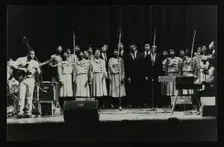 The Inspirational Choir on stage at the Forum Theatre, Hatfield, Hertfordshire, 1985. Creator: Denis Williams