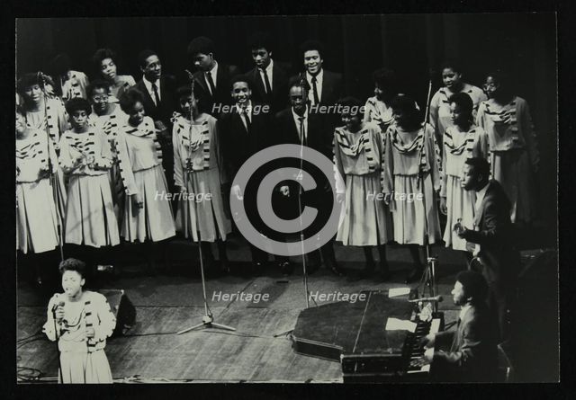 The Inspirational Choir on stage at the Forum Theatre, Hatfield, Hertfordshire, 1985. Artist: Denis Williams