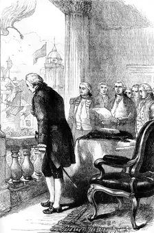The installation of George Washington as President of the United States, 1789 (c1880)