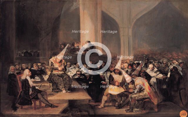 The Inquisition Tribunal. Artist: Goya, Francisco, de (1746-1828)