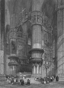 The Interior of Milan Cathedral, Looking Towards The High Altar 1844. Artist: Thomas Higham