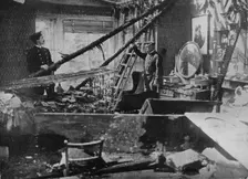 The interior of one of the wrecked houses in Southend 1915