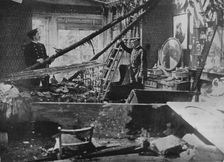 The interior of one of the wrecked houses in Southend 1915