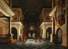 The interior of a church with elegant figures, 1632. Creator: De Lorme, Anthonie (1610-1673)