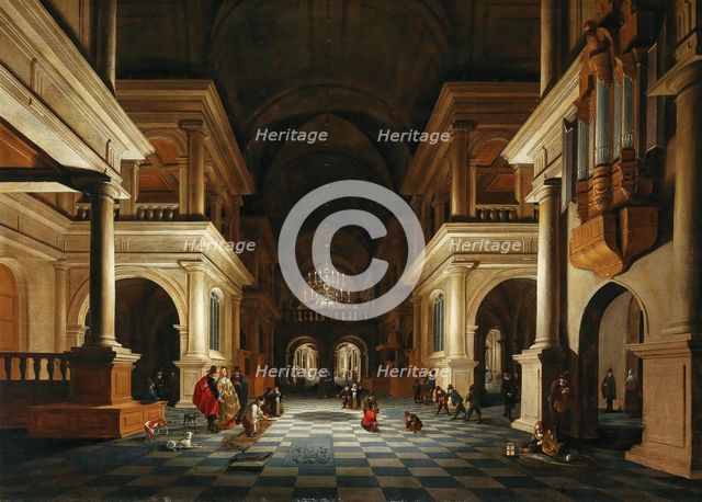 The interior of a church with elegant figures, 1632. Creator: De Lorme, Anthonie (1610-1673).