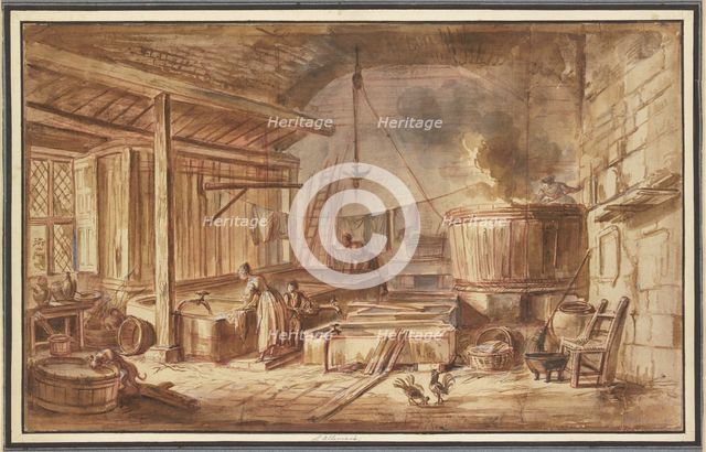 The interior of a laundry. Creator: Jean-Baptiste Lallemand.