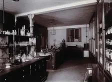The interior of a pharmaceutical or chemical laboratory..., c1890s. Creator: Unknown