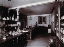 The interior of a pharmaceutical or chemical laboratory..., c1890s. Creator: Unknown