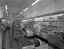 The interior of Carlines Self Service Store, Mexborough, South Yorkshire, 1960. Creator: Michael Walters