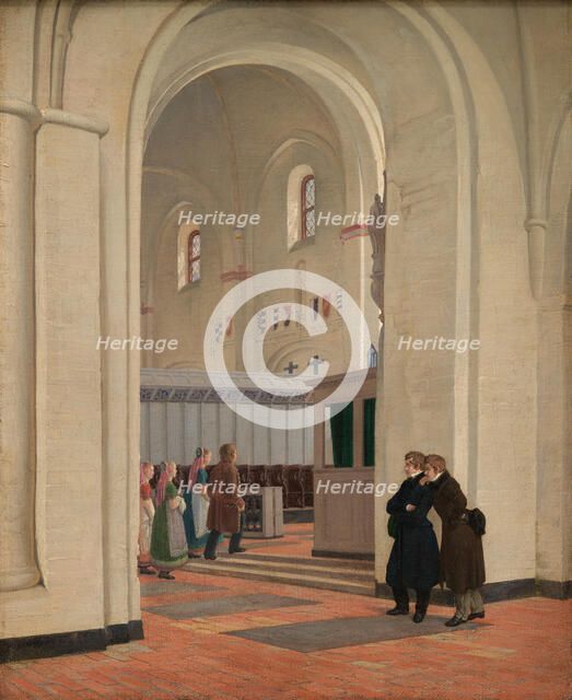The Interior of St Bendt's Church at Ringsted, 1829. Creator: Constantin Hansen.