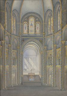 The interior of St. Gereon's Church in Cologne, 1833. Creator: Eugen Friedrich Peipers
