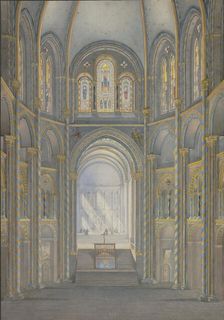 The interior of St. Gereon's Church in Cologne, 1833. Creator: Eugen Friedrich Peipers