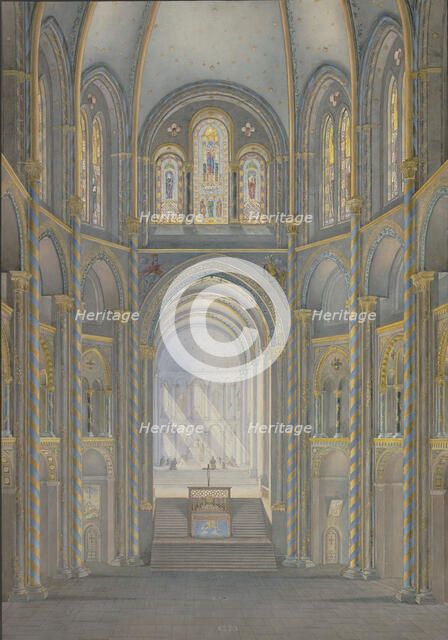 The interior of St. Gereon's Church in Cologne, 1833. Creator: Eugen Friedrich Peipers.