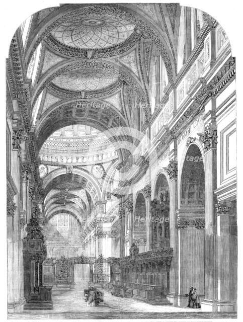 The Interior of St. Paul's Cathedral, showing the improvements recently made, with the new..., 1860. Creator: Unknown.