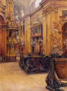 The interior of St. Peter's Church in Vienna, c1900. Creator: Alfred Edler von Pflugl