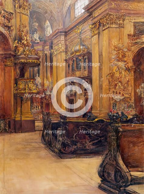 The interior of St. Peter's Church in Vienna, c1900. Creator: Alfred Edler von Pflugl.