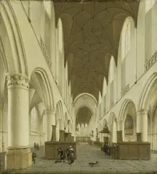 The interior of Saint Bavo's Church in Haarlem, 1660-1703. Creator: Isaak van Nickele