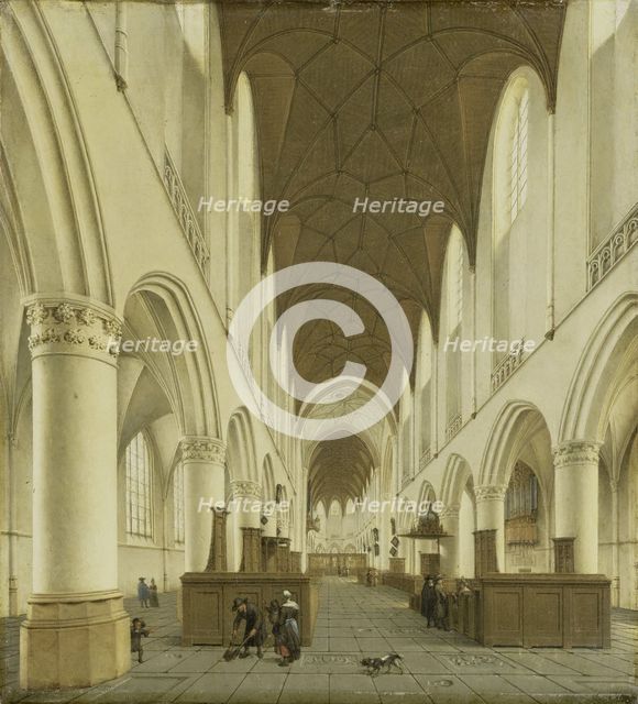 The interior of Saint Bavo's Church in Haarlem, 1660-1703. Creator: Isaak van Nickele.
