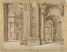 The Interior of Saint Peter's, Rome, first quarter 17th century. Creator: Unknown