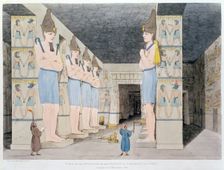 The Interior of the Temple at Ybsombul in Nubia 1820-1822. Creator: Agostino Aglio