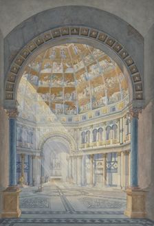 The interior of the Baptistery of St. John in Florence, 1832. Creator: Eugen Friedrich Peipers
