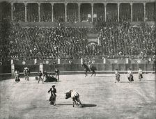 The interior of the Bullring, Madrid, Spain, 1895. Creator: Unknown