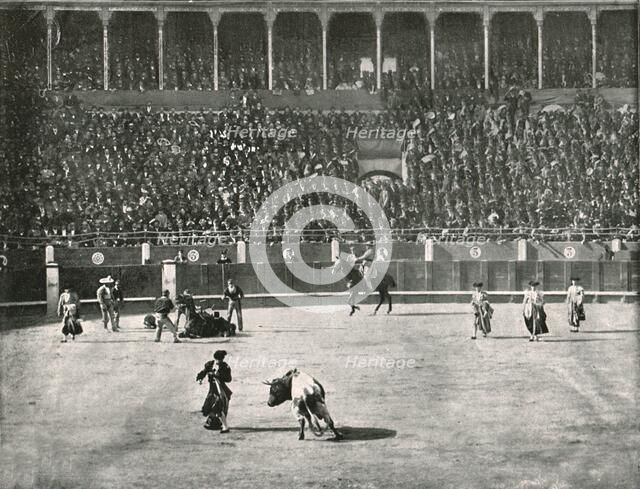 The interior of the Bullring, Madrid, Spain, 1895. Creator: Unknown.