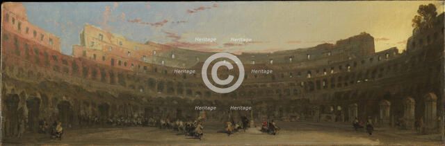 The interior of the Colosseum at dawn, c. 1850.