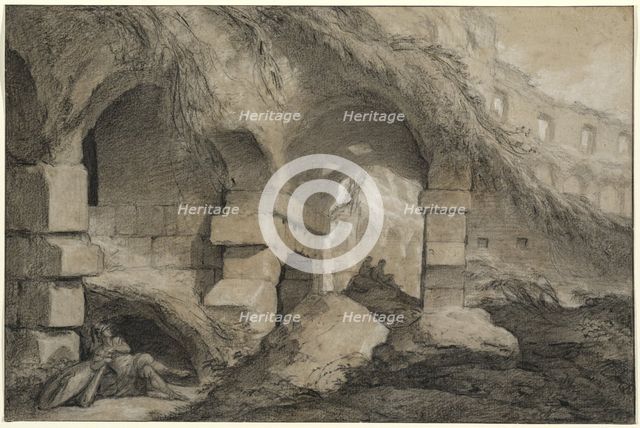 The Interior of the Colosseum, c. 1745. Creator: Charles Michel-Ange Challe.