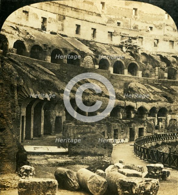 'The Interior of the Colosseum, Rome, Italy', c1909. Creator: George Rose.