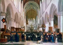 The Interior of the Grote Kerk, Haarlem 1673. Artist: Gerrit Berckheyde