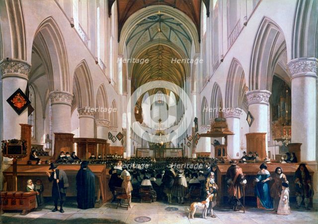 'The Interior of the Grote Kerk, Haarlem', 1673. Artist: Gerrit Berckheyde