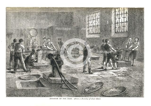 The Interior of the Mint from a drawing of about 1800, 1878 Artist: Walter Thornbury