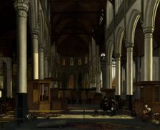 The Interior of the Oude Kerk, Amsterdam, c. 1660. Creator: Emanuel de Witte