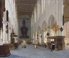 The Interior of the Oude Kerk in Delft, c1660-1663. Creator: Hendrik Cornelisz. van Vliet