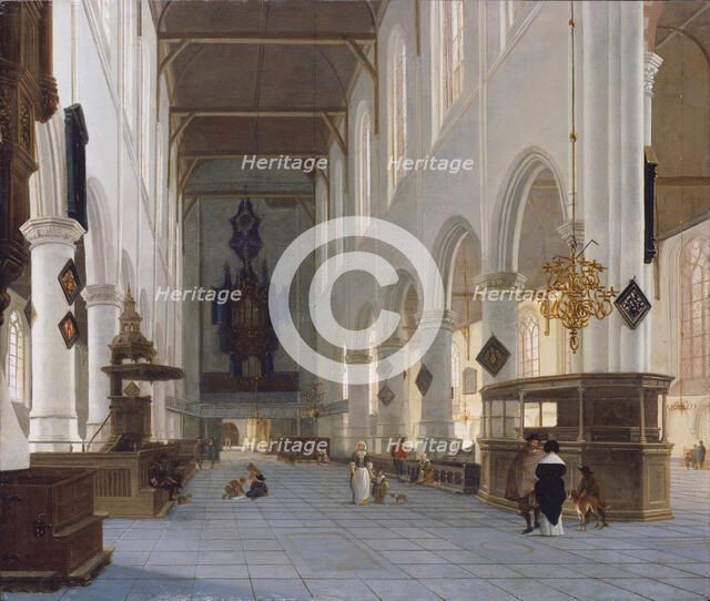 The Interior of the Oude Kerk in Delft, c1660-1663. Creator: Hendrik Cornelisz. van Vliet.