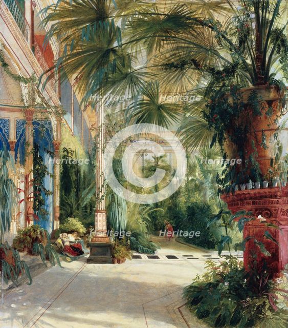The Interior of the Palm House, 1832-1833. Artist: Blechen, Carl (1798-1840)