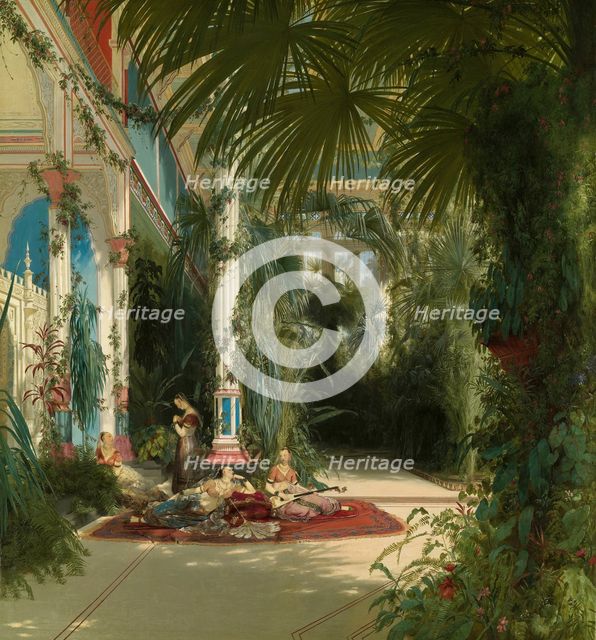The Interior of the Palm House on the Pfaueninsel Near Potsdam, 1834. Creator: Karl Blechen.