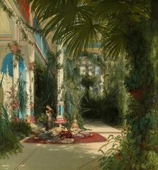 The Interior of the Palm House on the Pfaueninsel Near Potsdam, 1834. Creator: Karl Blechen