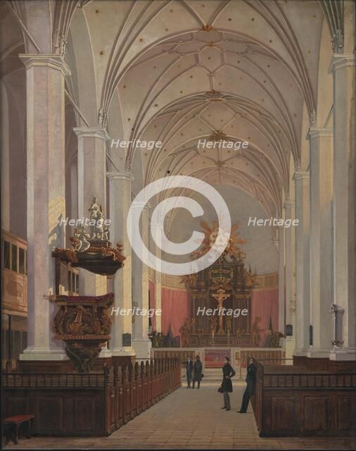 The interior of Trinity Church, 1838. Creator: Christian Olavius Zeuthen.