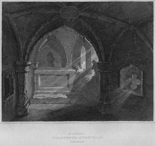 The Interior of Warkworth Hermitage, Northumberland 1814. Artist: John Greig