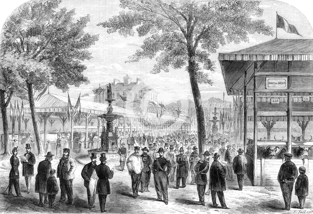The International Cattle Show at Poissy, 1862. Creator: Unknown.