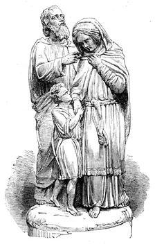 The International Exhibition: "The Departure of Hagar and Ishmael", modelled by Forsyth, 1862. Creator: Unknown
