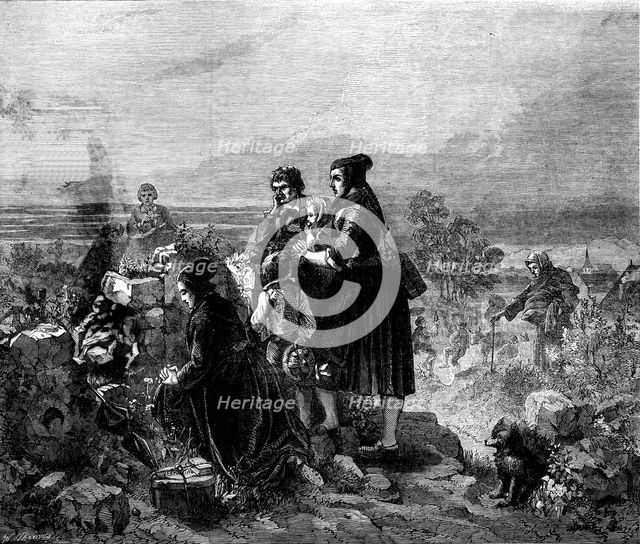 The International Exhibition: "The Emigrants' Farewell" by Carl Hübner, 1862. Creator: W Thomas.