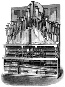 The International Exhibition: the orchestrion, by M. Welte, of Vöhrenbach..., 1862. Creator: Unknown