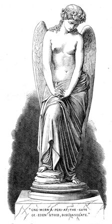 The International Exhibition: "The Peri", a marble statue, by J. S. Westmacott, 1862. Creator: Unknown